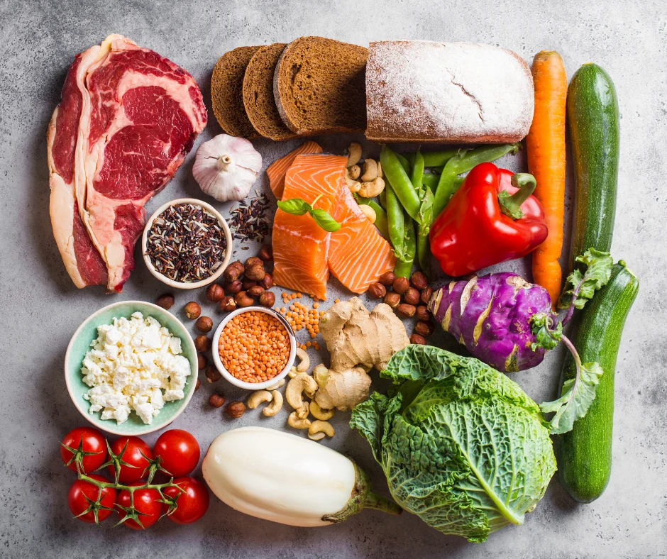 A selection of different foods